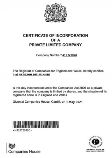certificae of incoperation